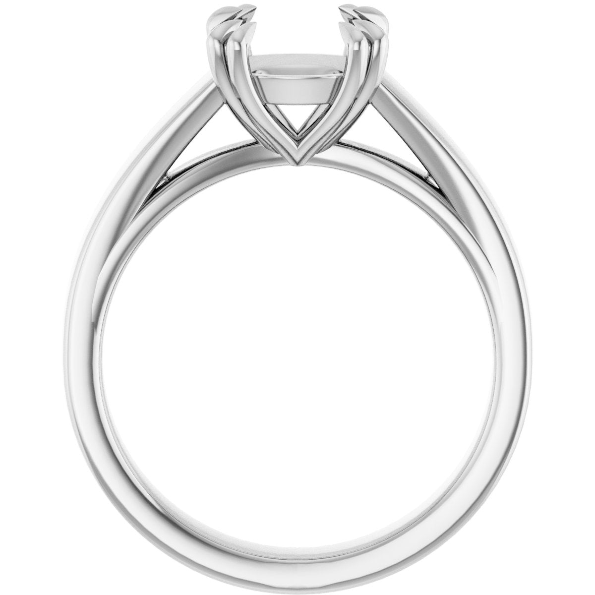 Round Double Claw-Prong Solitaire Engagement Ring Mounting - gallery - Series 126772