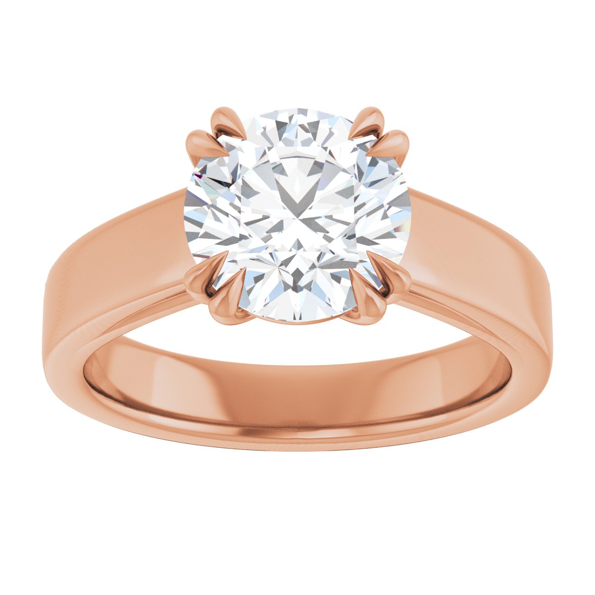 Round Double Claw-Prong Solitaire Engagement Ring Mounting - gallery - Series 126772