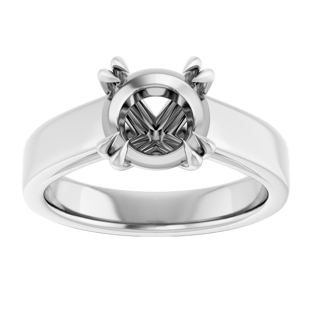 Round Double Claw-Prong Solitaire Engagement Ring Mounting - gallery - Series 126772