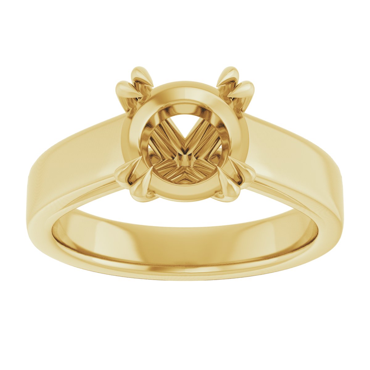 Round Double Claw-Prong Solitaire Engagement Ring Mounting - gallery - Series 126772