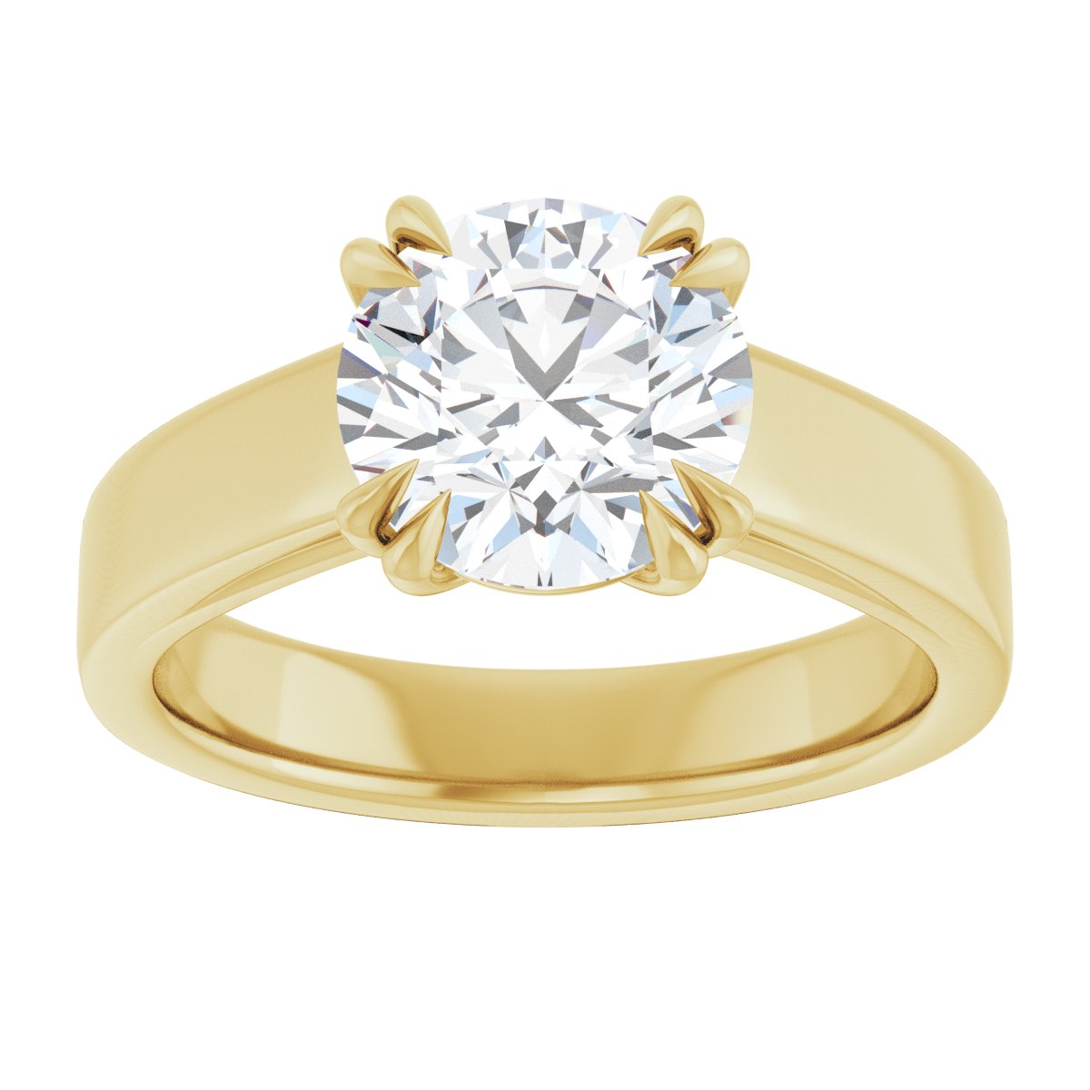 Round Double Claw-Prong Solitaire Engagement Ring Mounting - gallery - Series 126772