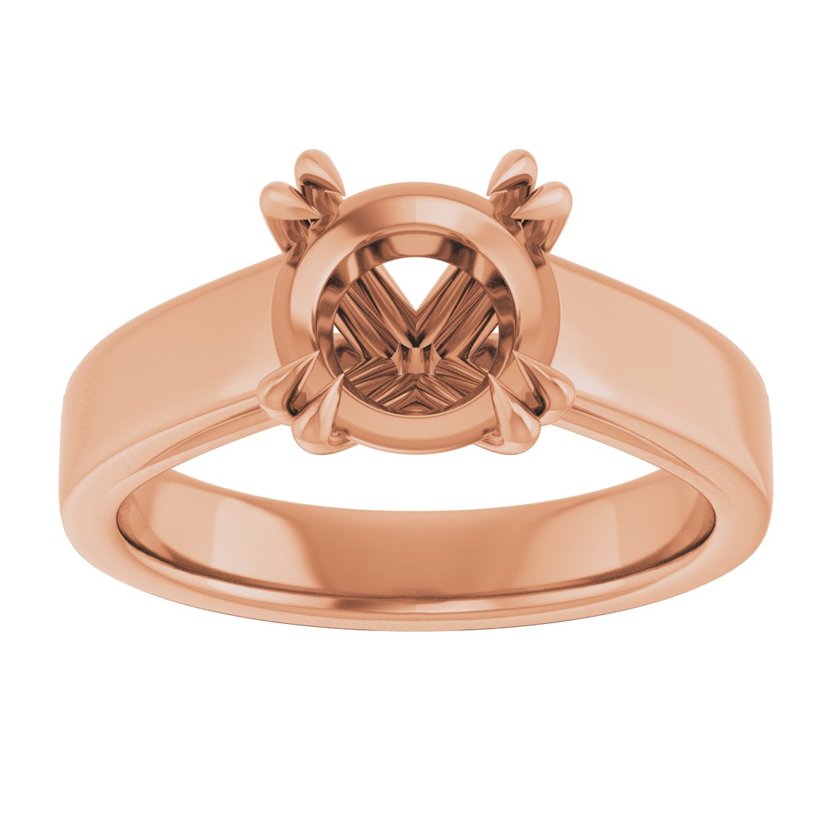 Round Double Claw-Prong Solitaire Engagement Ring Mounting - gallery - Series 126772
