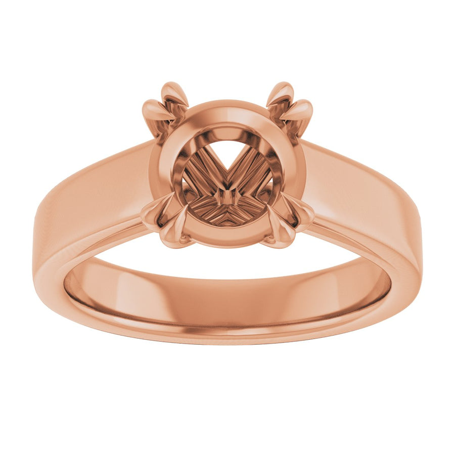 Round Double Claw-Prong Solitaire Engagement Ring Mounting - gallery - Series 126772