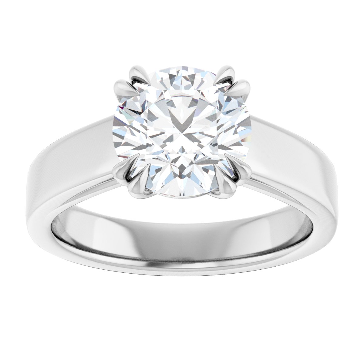 Round Double Claw-Prong Solitaire Engagement Ring Mounting - gallery - Series 126772