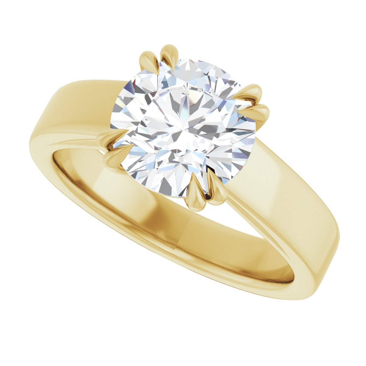 Round Double Claw-Prong Solitaire Engagement Ring Mounting - gallery - Series 126772
