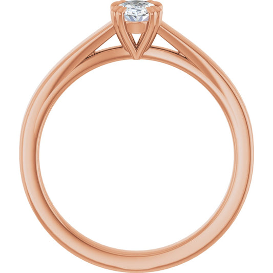 Oval Double Claw-Prong Solitaire Engagement Ring Mounting - gallery - Series 126772