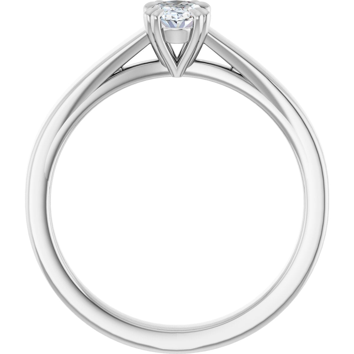 Oval Double Claw-Prong Solitaire Engagement Ring Mounting - gallery - Series 126772