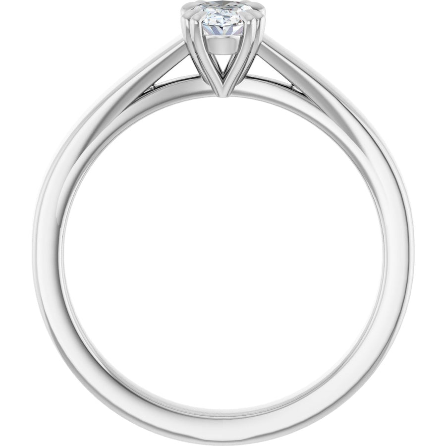 Oval Double Claw-Prong Solitaire Engagement Ring Mounting - gallery - Series 126772