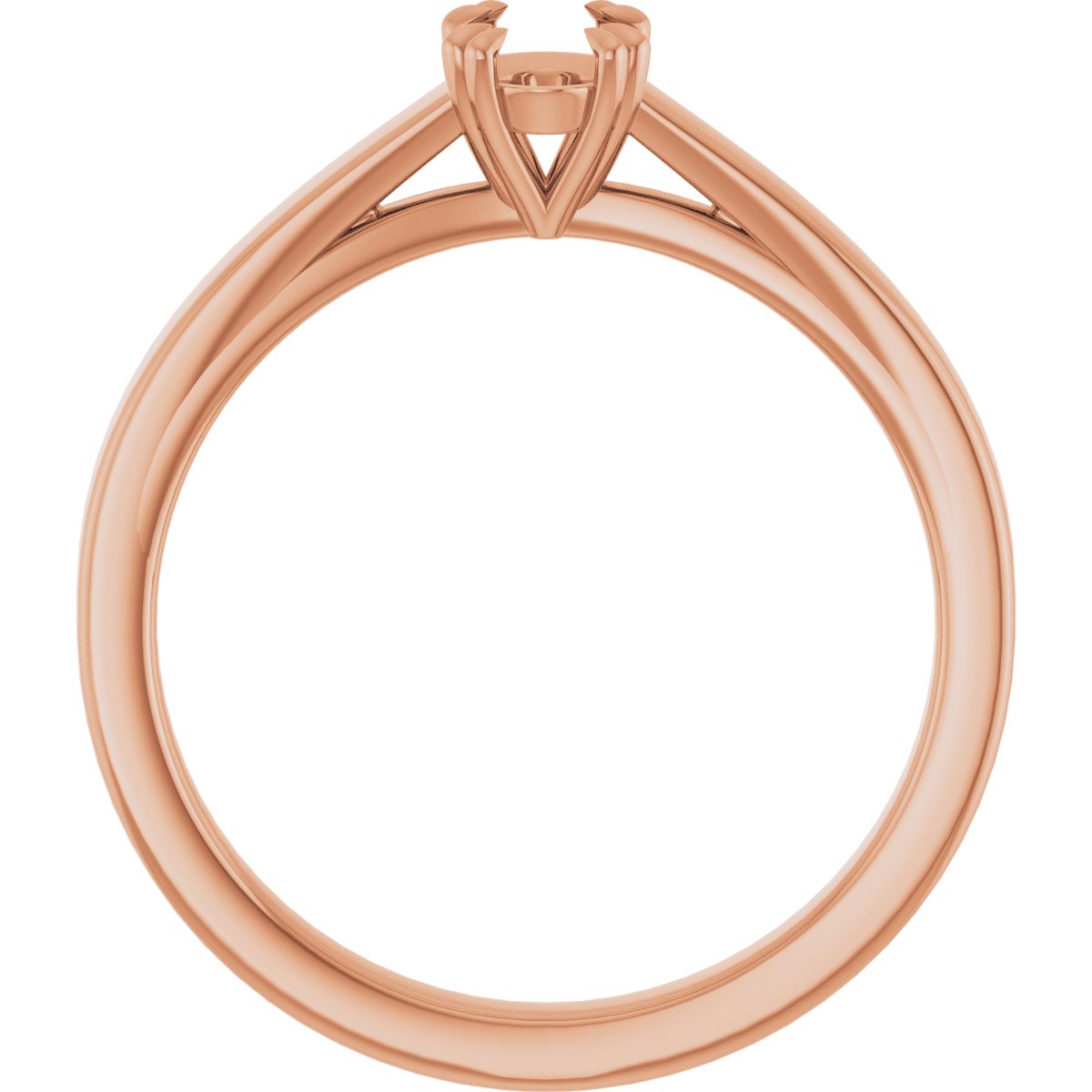 Oval Double Claw-Prong Solitaire Engagement Ring Mounting - gallery - Series 126772