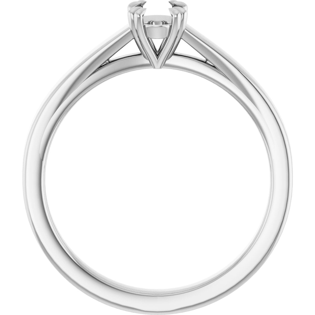 Oval Double Claw-Prong Solitaire Engagement Ring Mounting - gallery - Series 126772