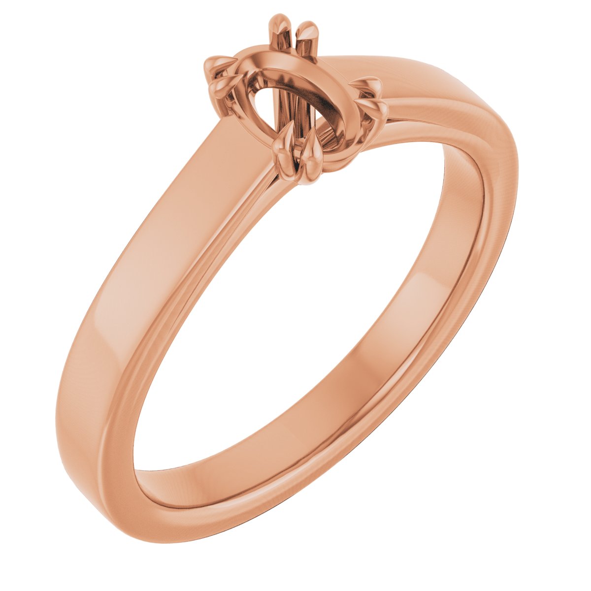 Oval Double Claw-Prong Solitaire Engagement Ring Mounting - gallery - Series 126772