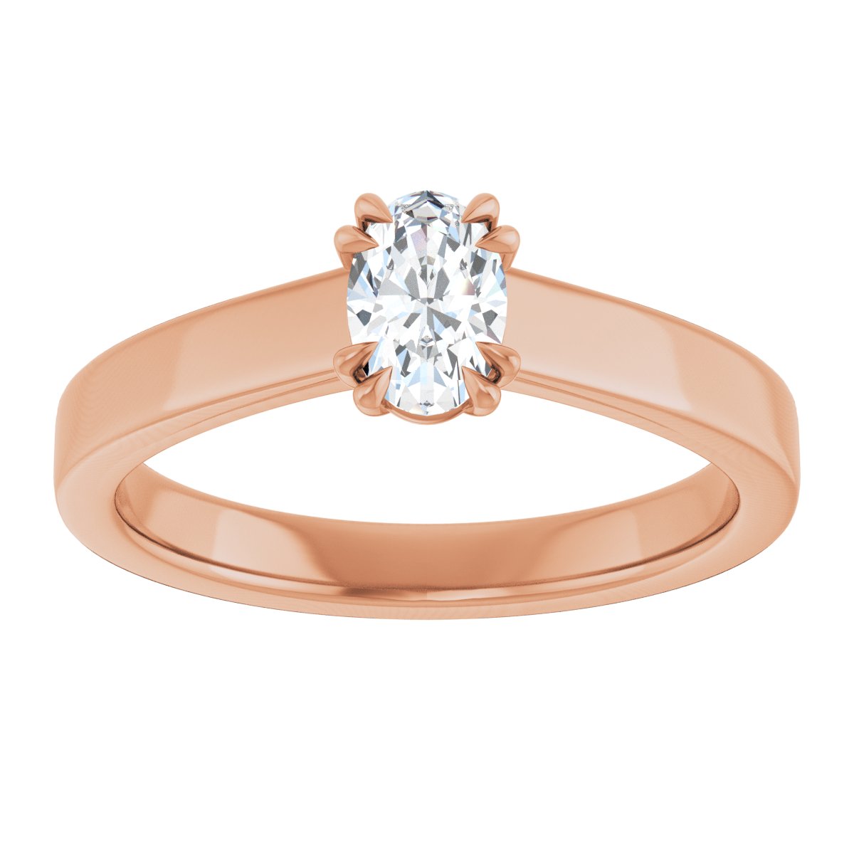 Oval Double Claw-Prong Solitaire Engagement Ring Mounting - gallery - Series 126772