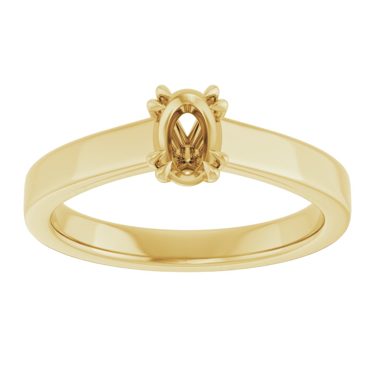 Oval Double Claw-Prong Solitaire Engagement Ring Mounting - gallery - Series 126772