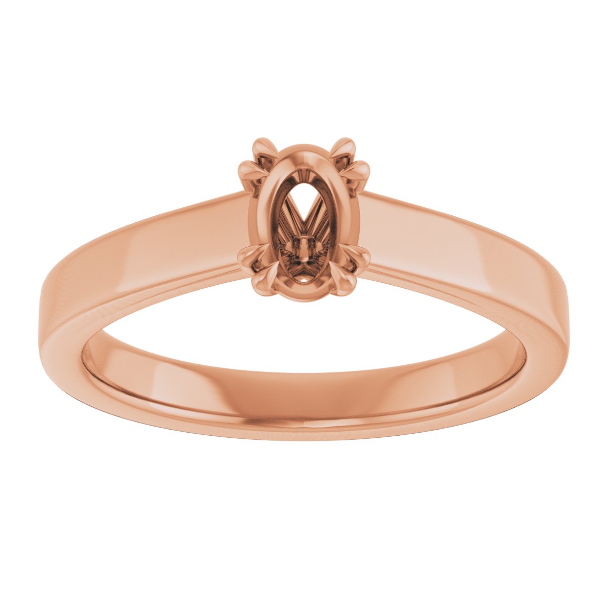 Oval Double Claw-Prong Solitaire Engagement Ring Mounting - gallery - Series 126772
