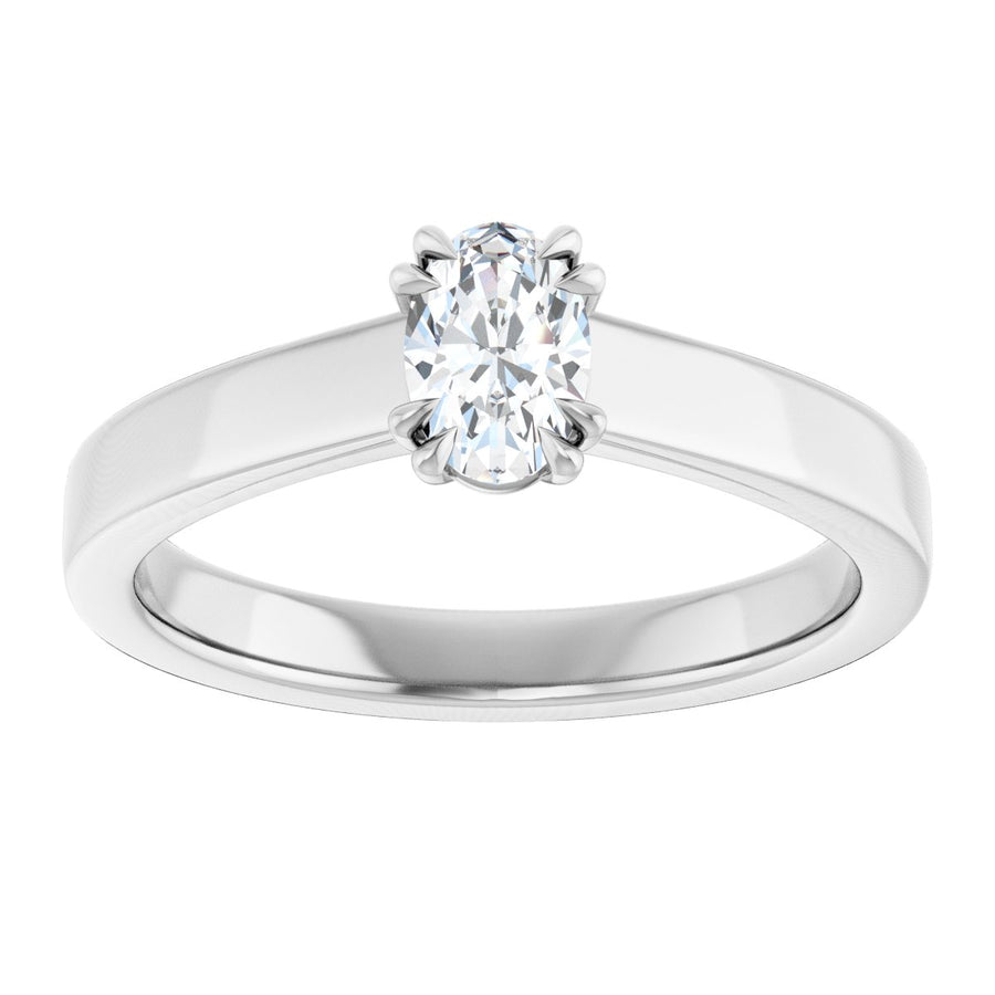 Oval Double Claw-Prong Solitaire Engagement Ring Mounting - gallery - Series 126772