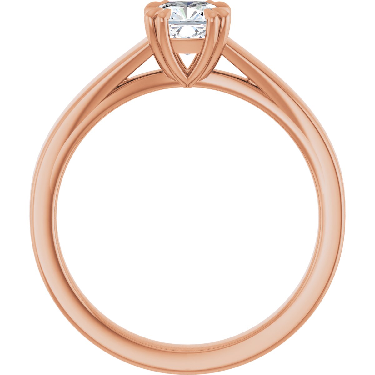 Cushion Double Claw-Prong Solitaire Engagement Ring Mounting - gallery - Series 126772