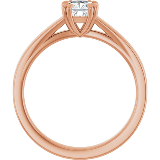 Cushion Double Claw-Prong Solitaire Engagement Ring Mounting - gallery - Series 126772