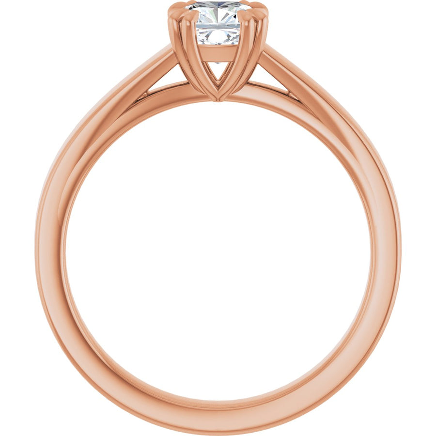 Cushion Double Claw-Prong Solitaire Engagement Ring Mounting - gallery - Series 126772
