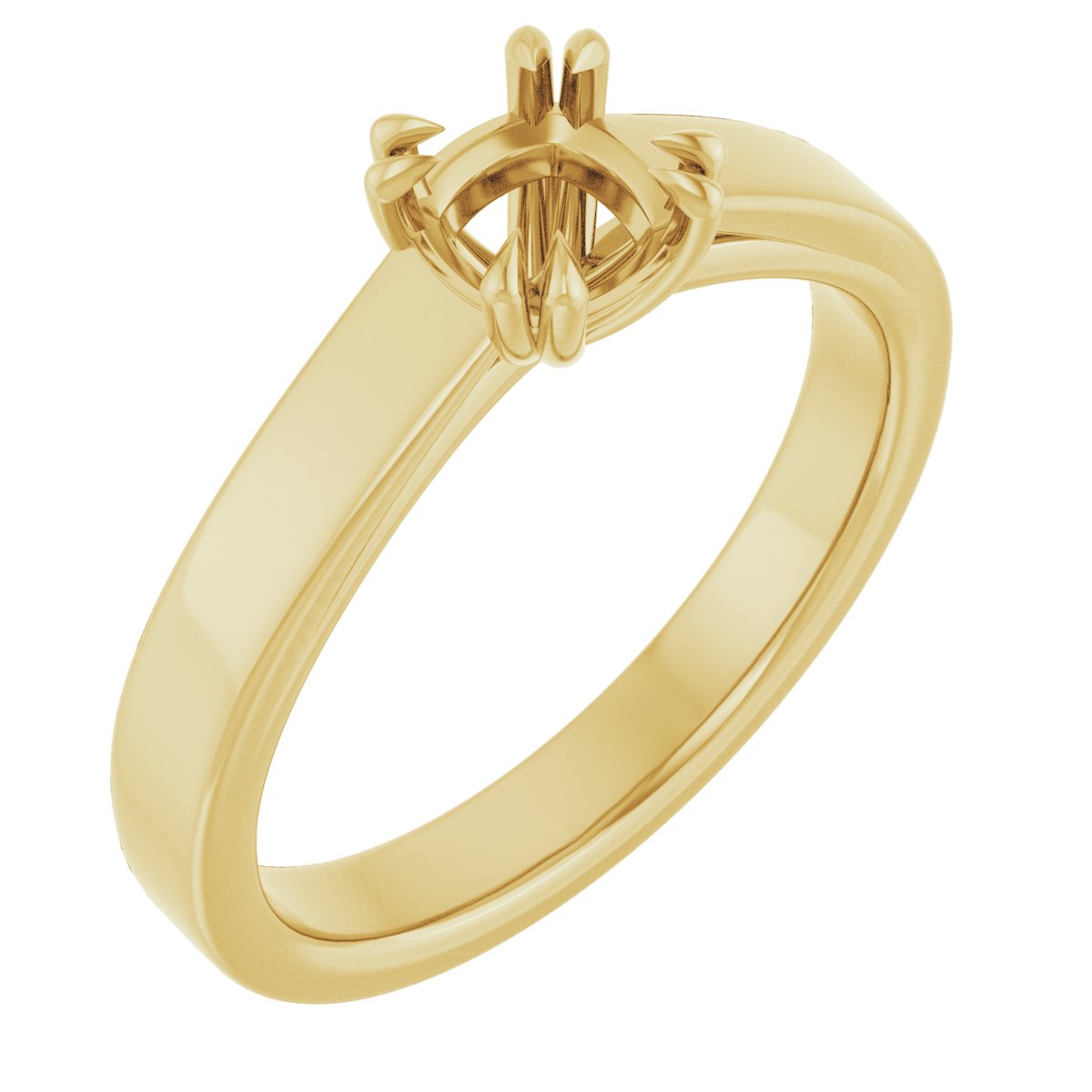 Cushion Double Claw-Prong Solitaire Engagement Ring Mounting - gallery - Series 126772