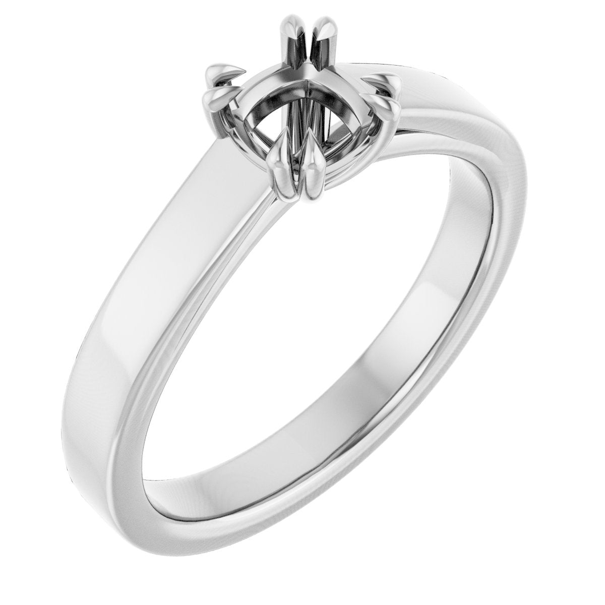 Cushion Double Claw-Prong Solitaire Engagement Ring Mounting - gallery - Series 126772