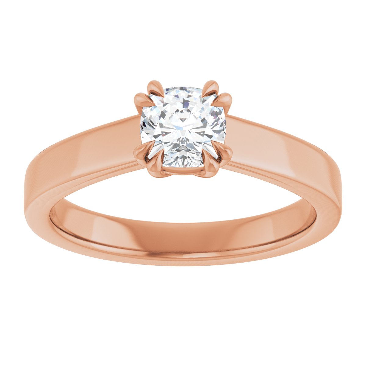 Cushion Double Claw-Prong Solitaire Engagement Ring Mounting - gallery - Series 126772