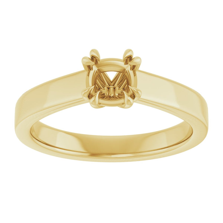 Cushion Double Claw-Prong Solitaire Engagement Ring Mounting - gallery - Series 126772