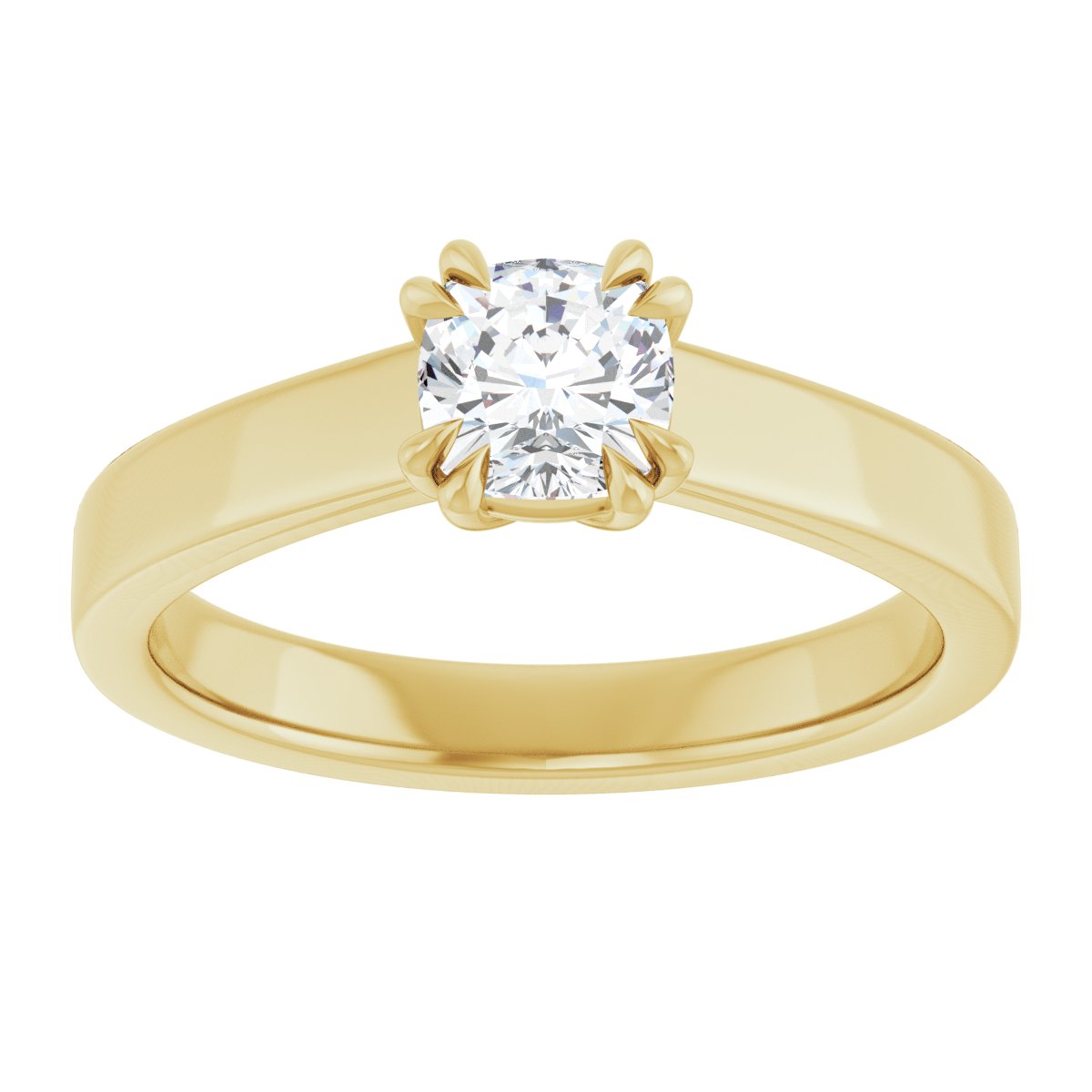 Cushion Double Claw-Prong Solitaire Engagement Ring Mounting - gallery - Series 126772