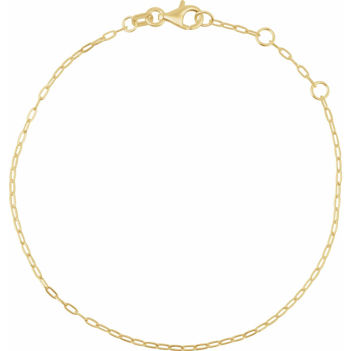 1.25 mm Paperclip-Style Chain Bracelet (1.25 Mm / 6 1/2-7 1/2 In) - gallery - Series CH1235