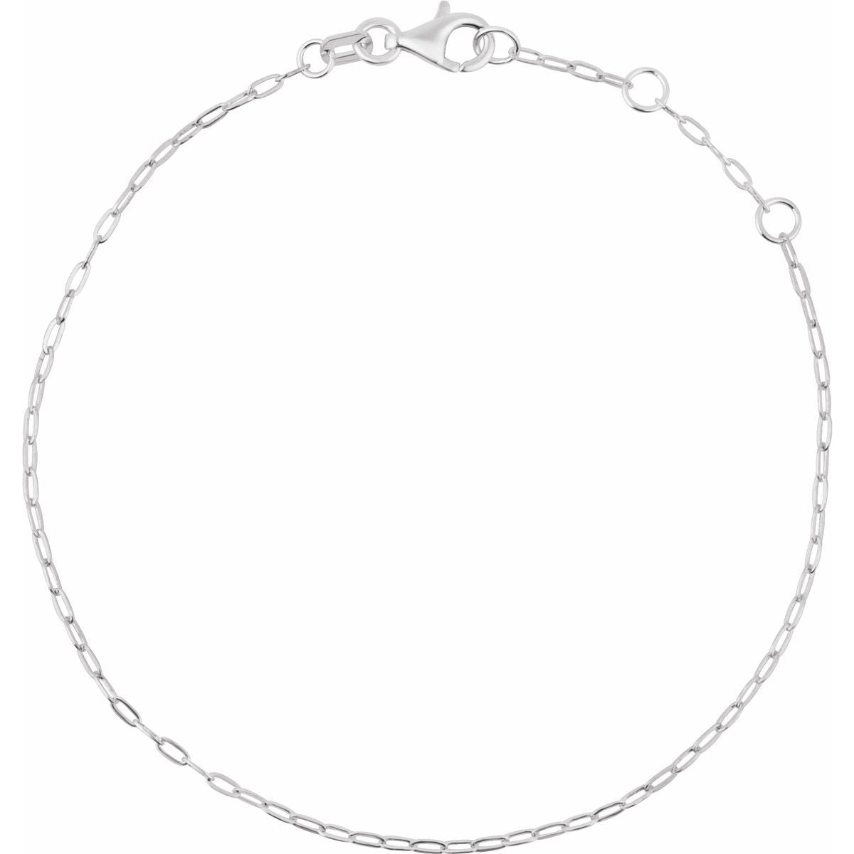 1.25 mm Paperclip-Style Chain Bracelet (1.25 Mm / 6 1/2-7 1/2 In) - gallery - Series CH1235