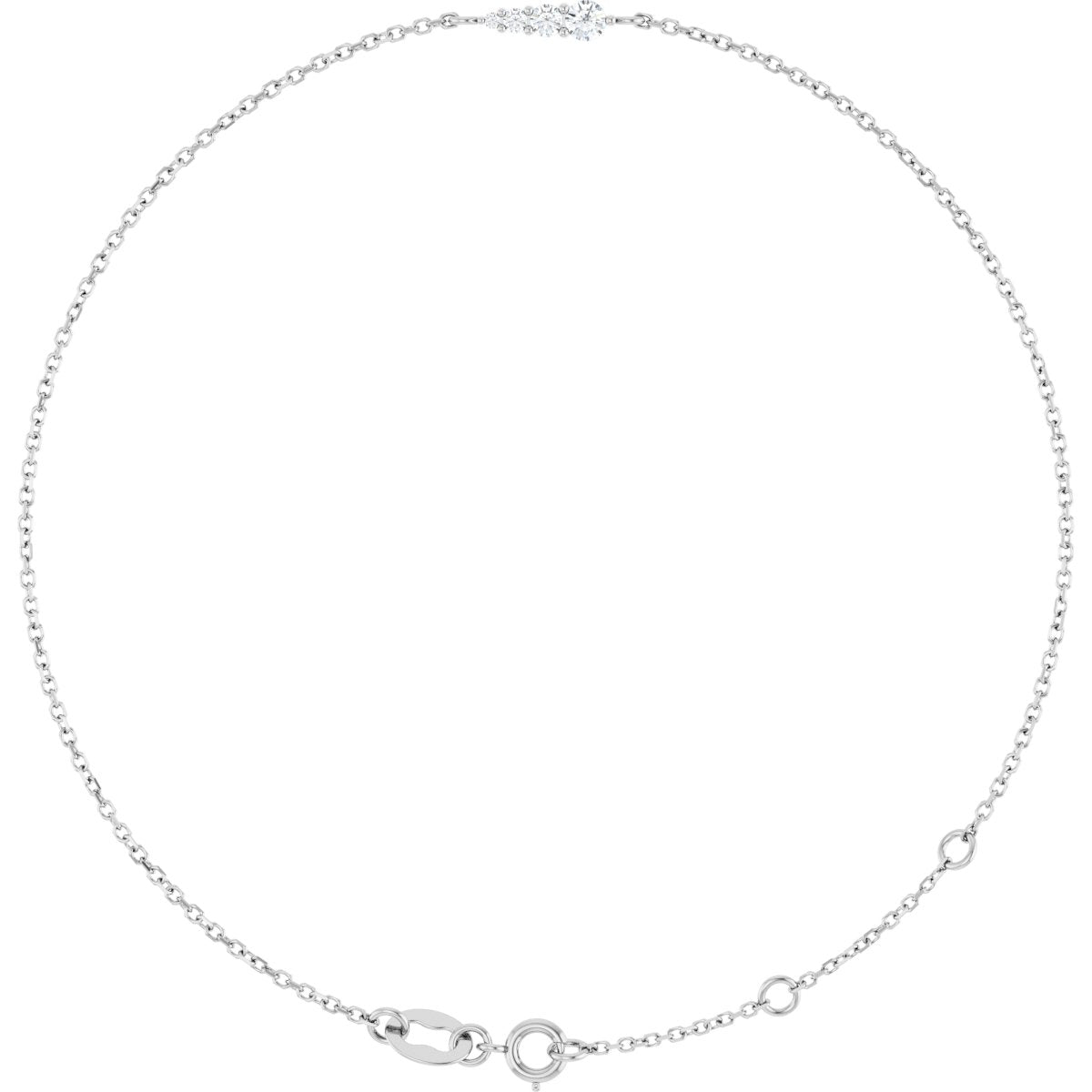 Graduated Link Bracelet - 14K White Gold - Series BRC876
