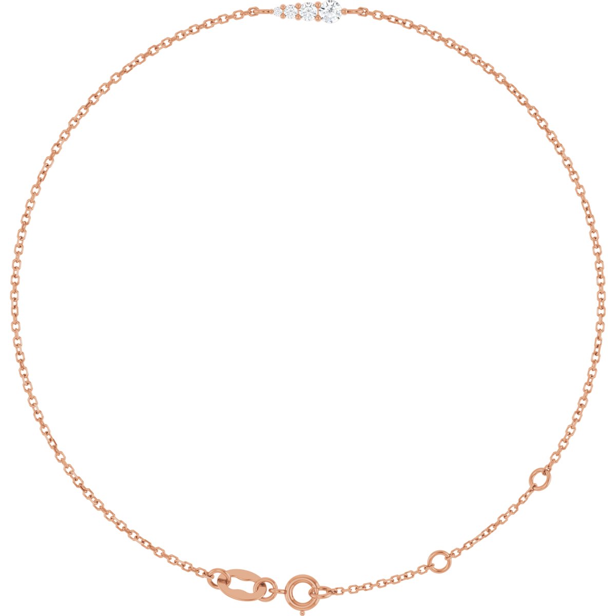 Graduated Link Bracelet - 14K Rose Gold - Series BRC876