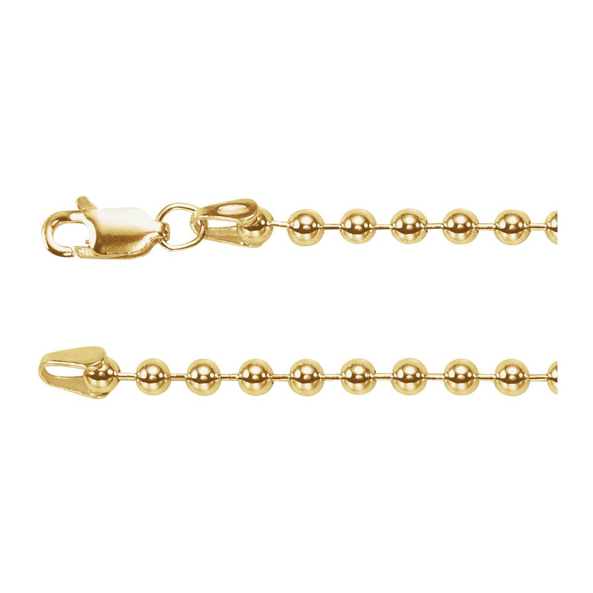 Hollow Bead Chain Bracelet (3 Mm / 7 In) - 14K Yellow Gold-Filled - Series CH438