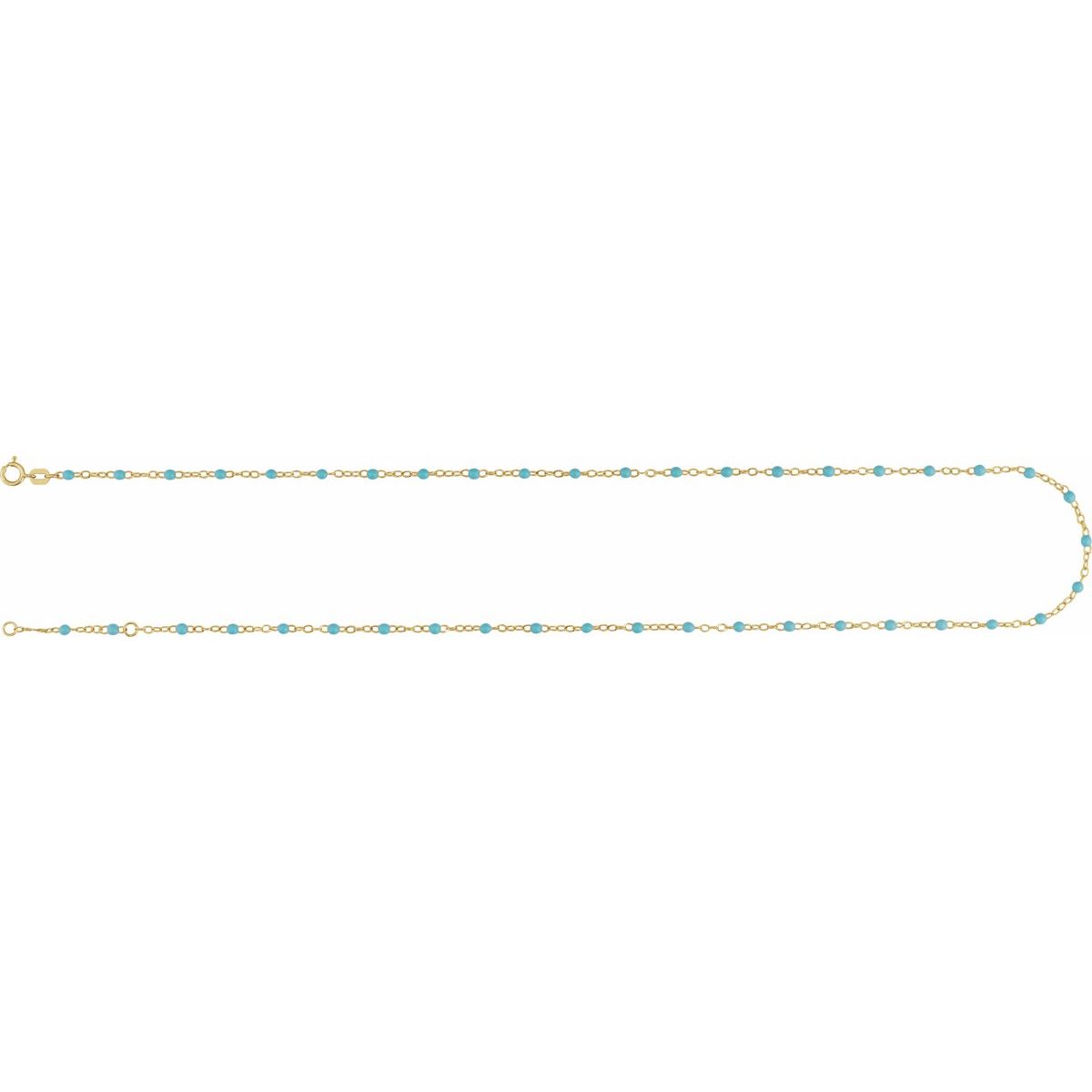 2 mm Enamel Bead Adjustable Chain Bracelet (2 Mm / 9-10 In) - gallery - Series CH1257