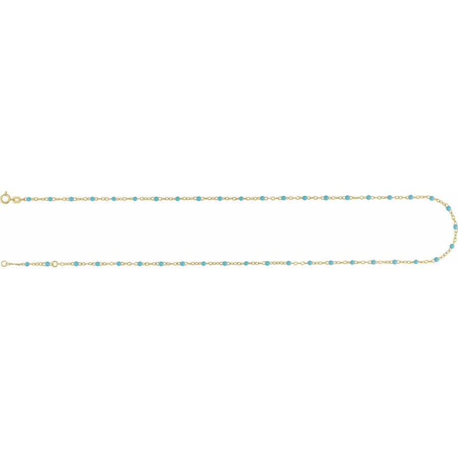 2 mm Enamel Bead Adjustable Chain Bracelet (2 Mm / 9-10 In) - gallery - Series CH1257