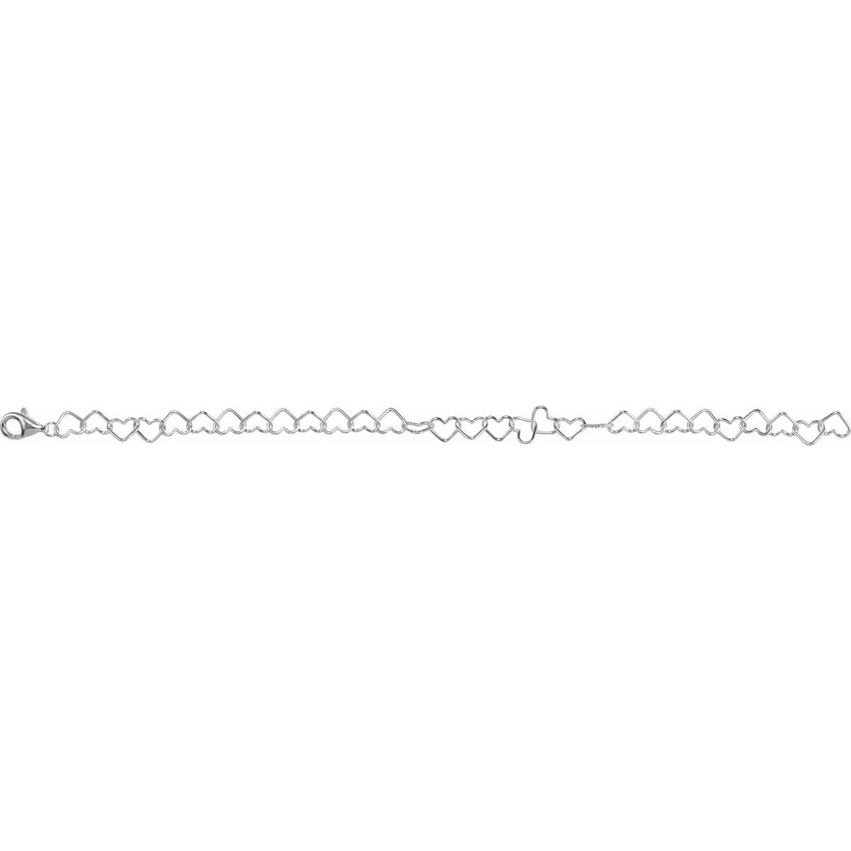 4.5 mm Heart Chain Bracelet (6 Mm / 7 1/4 In) - gallery - Series CH804