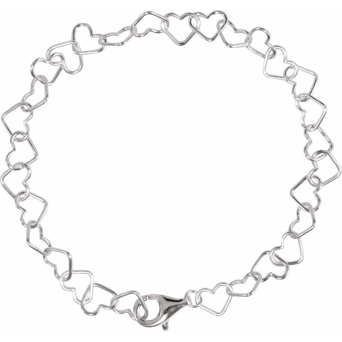 4.5 mm Heart Chain Bracelet (6 Mm / 7 1/4 In) - gallery - Series CH804