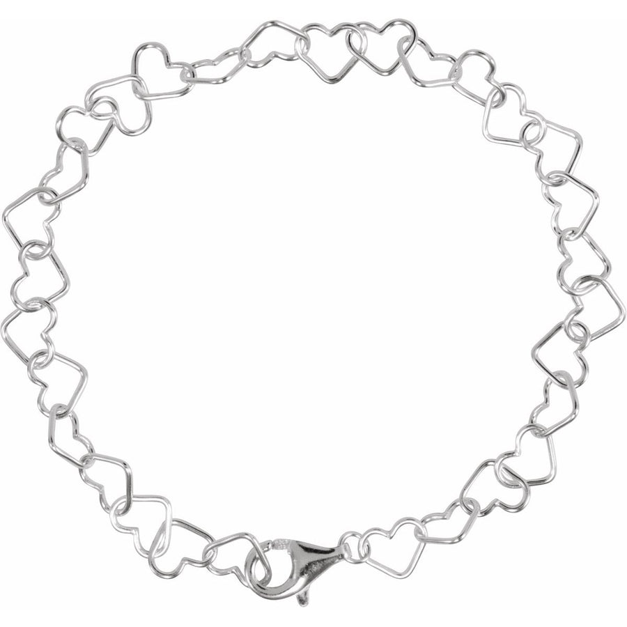 4.5 mm Heart Chain Bracelet (6 Mm / 7 1/4 In) - gallery - Series CH804