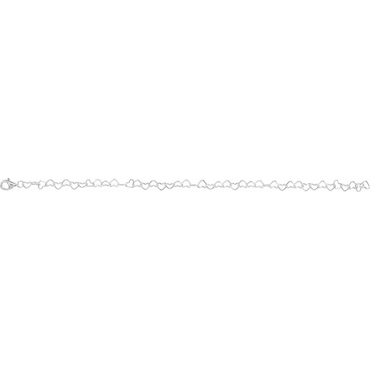 4.5 mm Heart Chain Bracelet (4.5 Mm / 7 1/4 In) - gallery - Series CH805