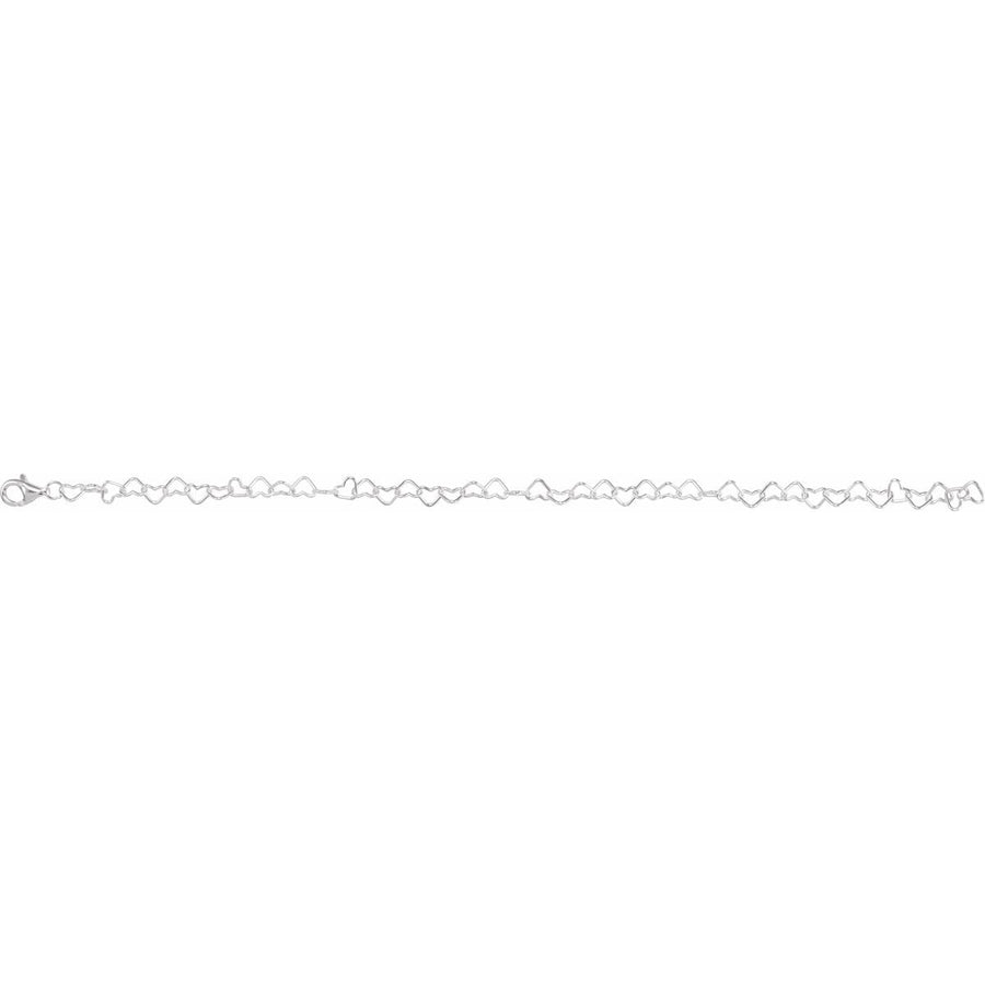 4.5 mm Heart Chain Bracelet (4.5 Mm / 7 1/4 In) - gallery - Series CH805