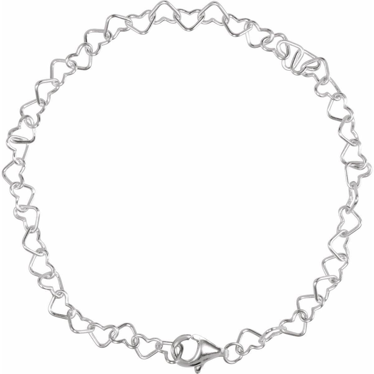 4.5 mm Heart Chain Bracelet (4.5 Mm / 7 1/4 In) - gallery - Series CH805