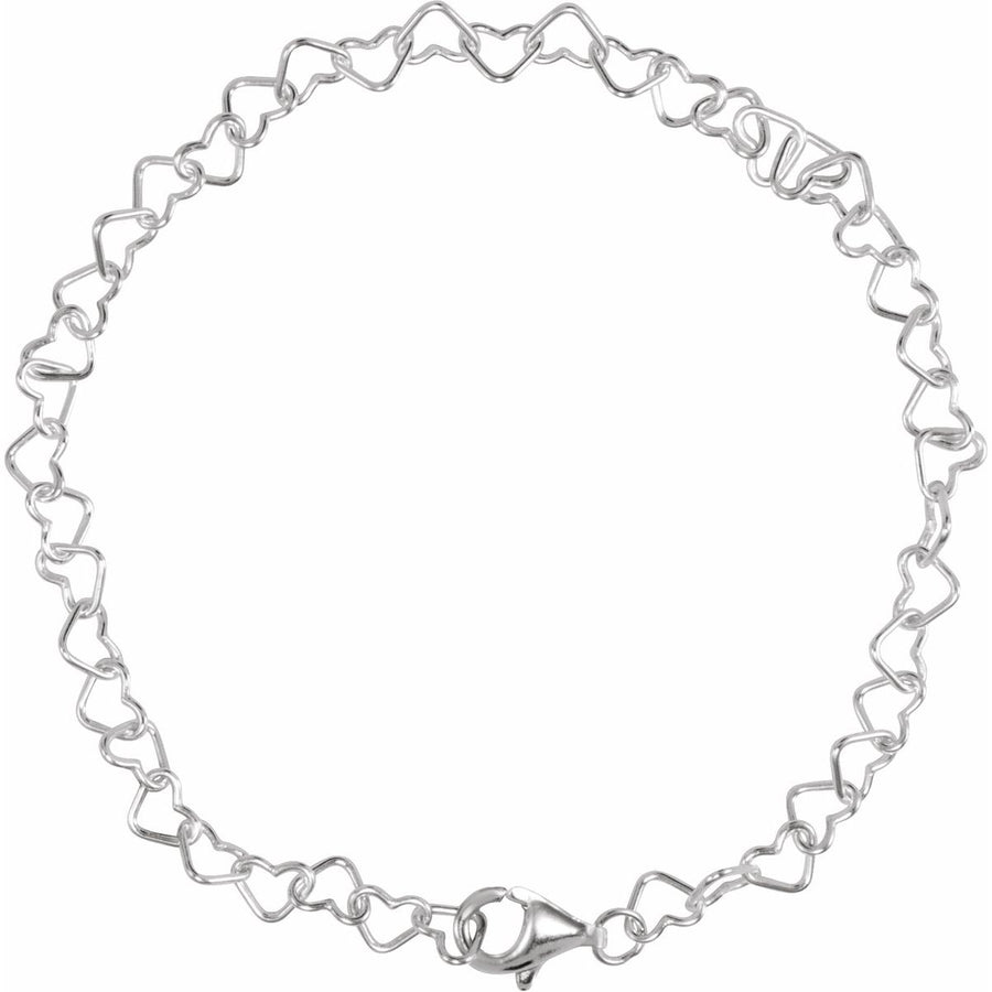 4.5 mm Heart Chain Bracelet (4.5 Mm / 7 1/4 In) - gallery - Series CH805