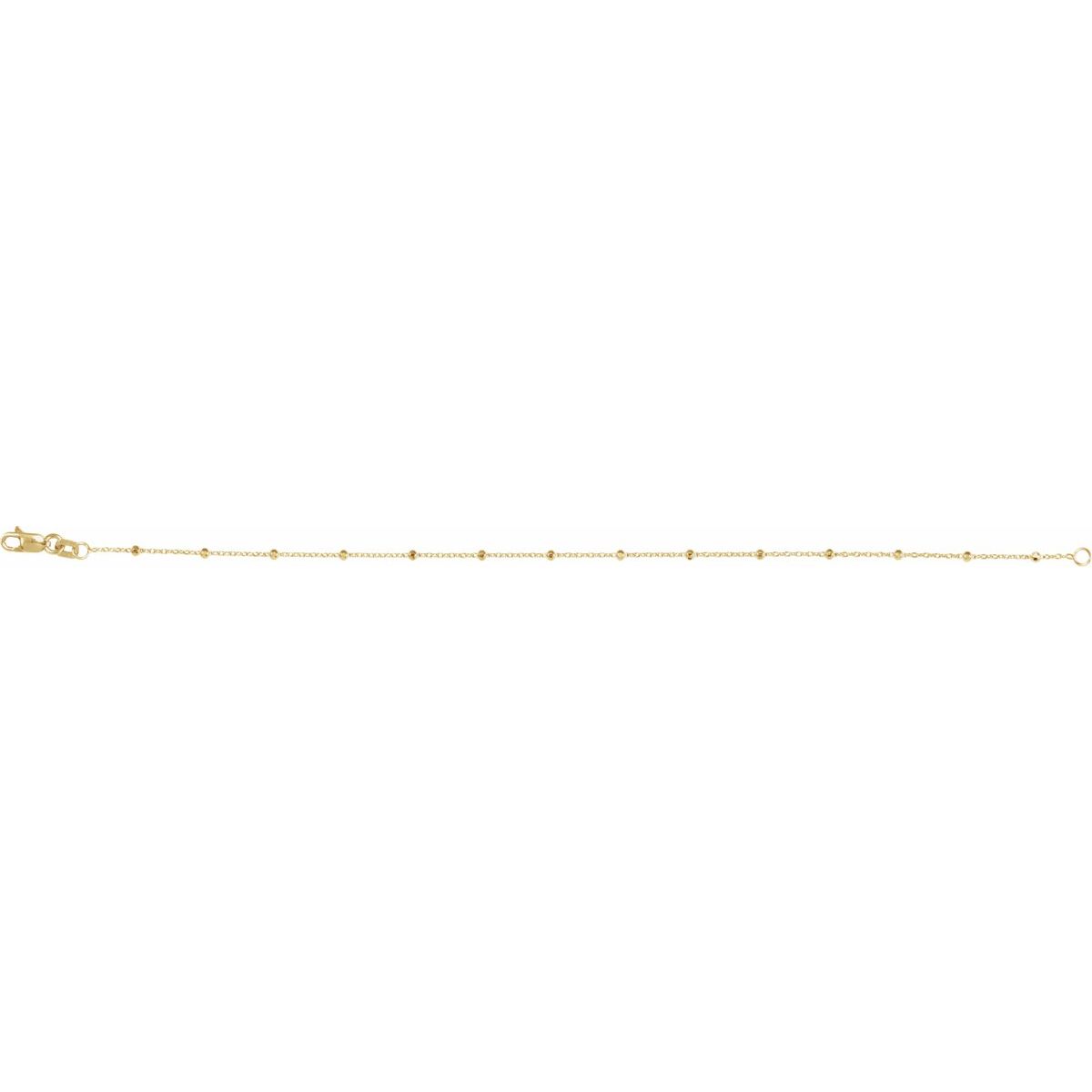 .85 mm Cable Chain Bracelet with Faceted Beads (.85 Mm / 7 In) - gallery - Series CH1111