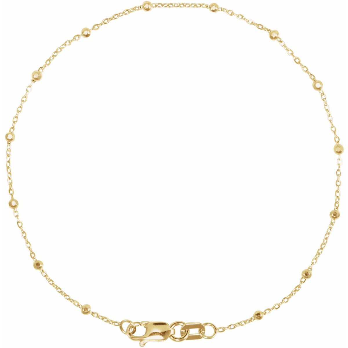 .85 mm Cable Chain Bracelet with Faceted Beads (.85 Mm / 7 In) - gallery - Series CH1111