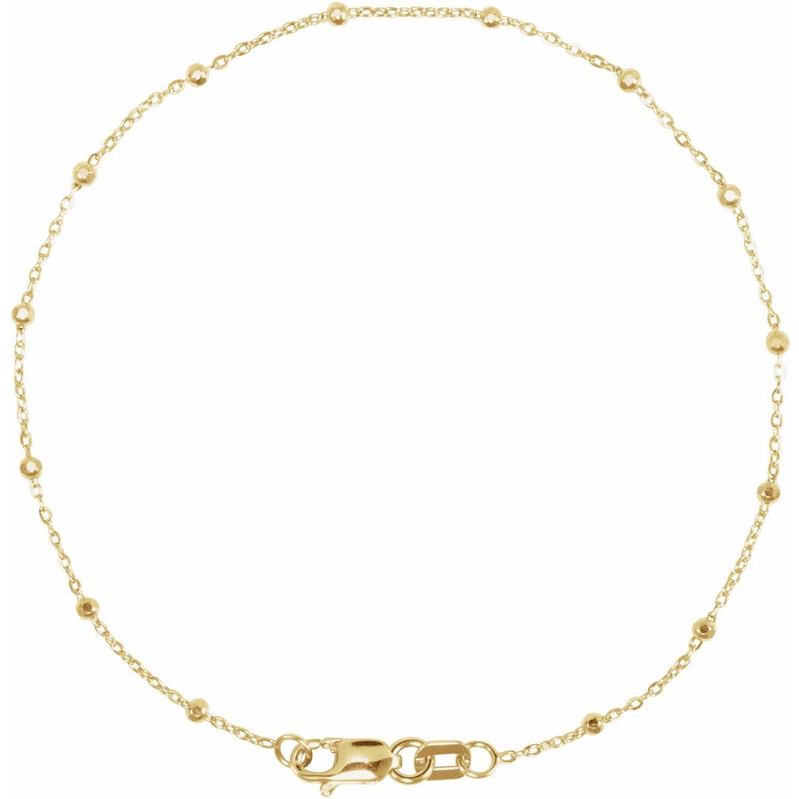 .85 mm Cable Chain Bracelet with Faceted Beads (.85 Mm / 7 In) - gallery - Series CH1111