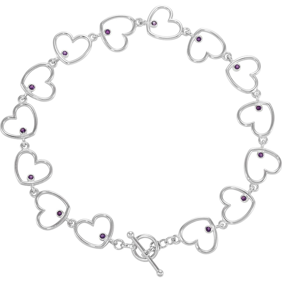 Accented Heart Link Bracelet - Series BRC746