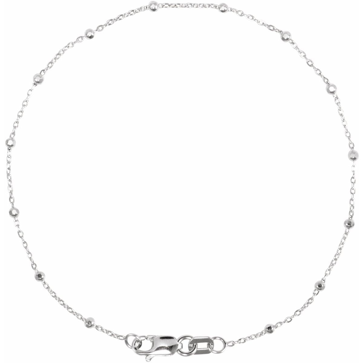 .85 mm Cable Chain Bracelet with Faceted Beads (.85 Mm / 7 In) - gallery - Series CH1111