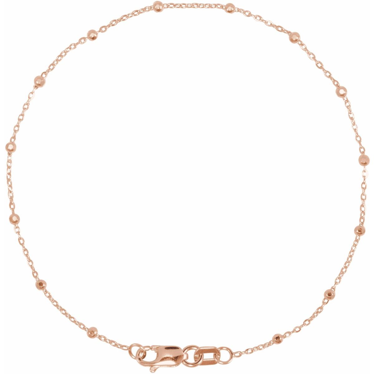 .85 mm Cable Chain Bracelet with Faceted Beads (.85 Mm / 7 In) - gallery - Series CH1111