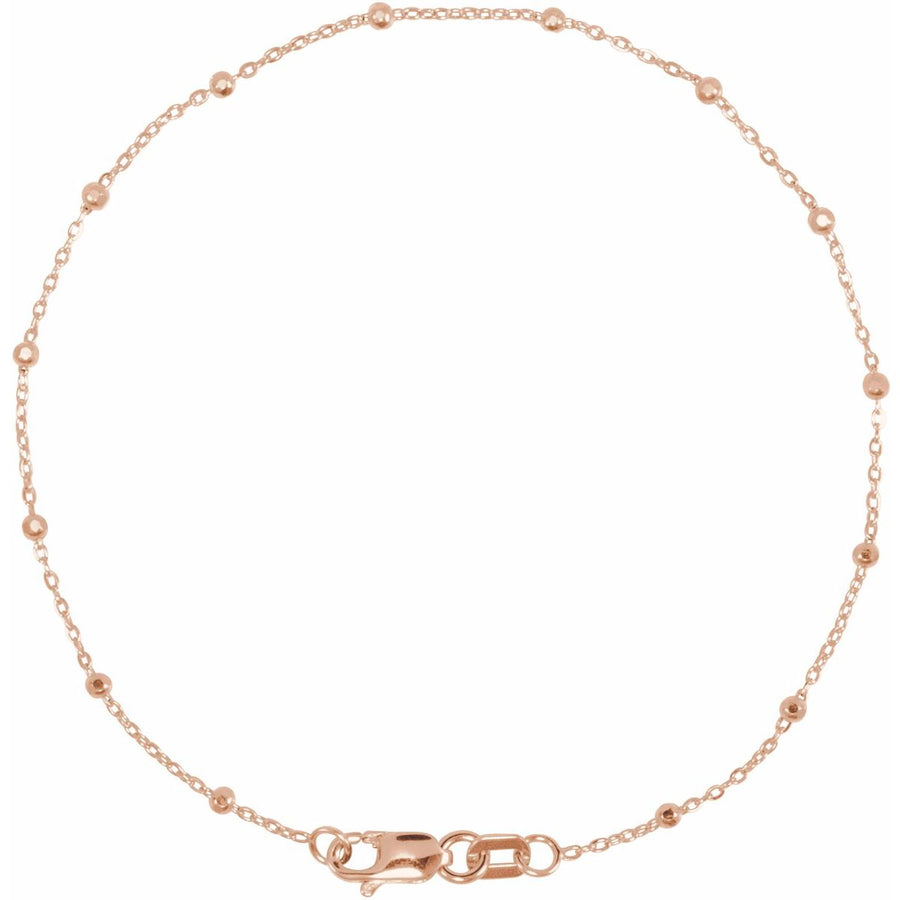 .85 mm Cable Chain Bracelet with Faceted Beads (.85 Mm / 7 In) - gallery - Series CH1111