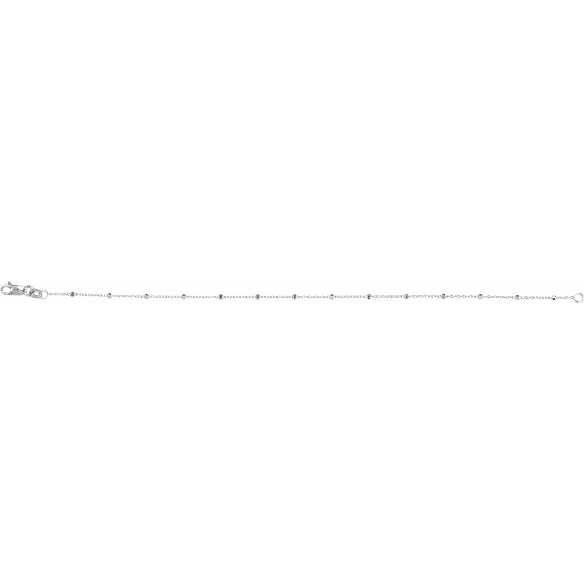 .85 mm Cable Chain Bracelet with Faceted Beads (.85 Mm / 7 In) - gallery - Series CH1111