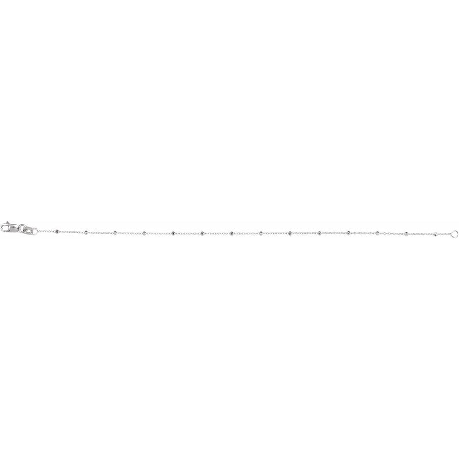 .85 mm Cable Chain Bracelet with Faceted Beads (.85 Mm / 7 In) - gallery - Series CH1111